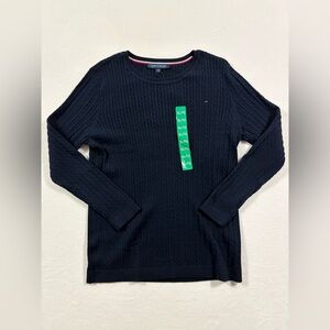 Free ship - Tommy Hilfiger Navy Blue Cable Knit Sweater